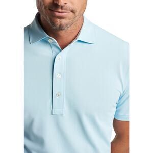 Peter Millar Men's Solid Performance Jersey Classic Ice Aqua Polo Size XXL